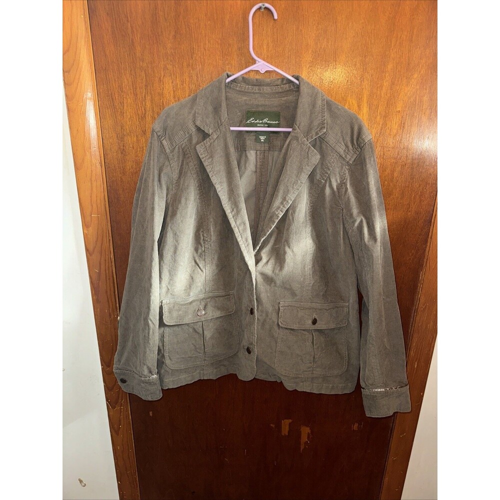 Eddie Bauer Womens Light Brown Corduroy Jacket Size 2XL
